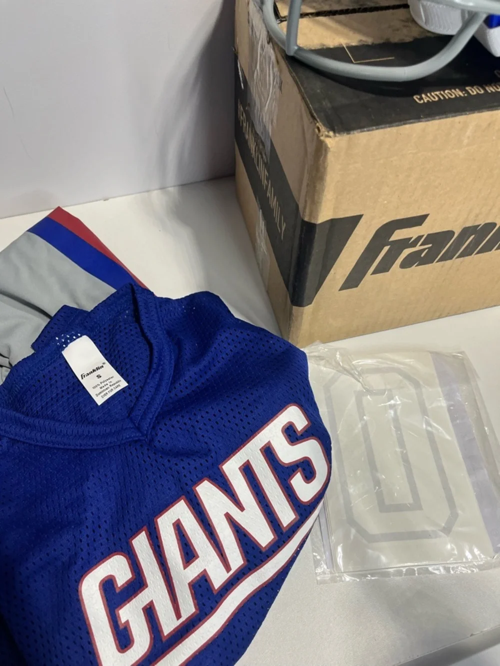 Franklin Sports NFL Giants Kids Football Uniform Costume Boys & Girls - Small